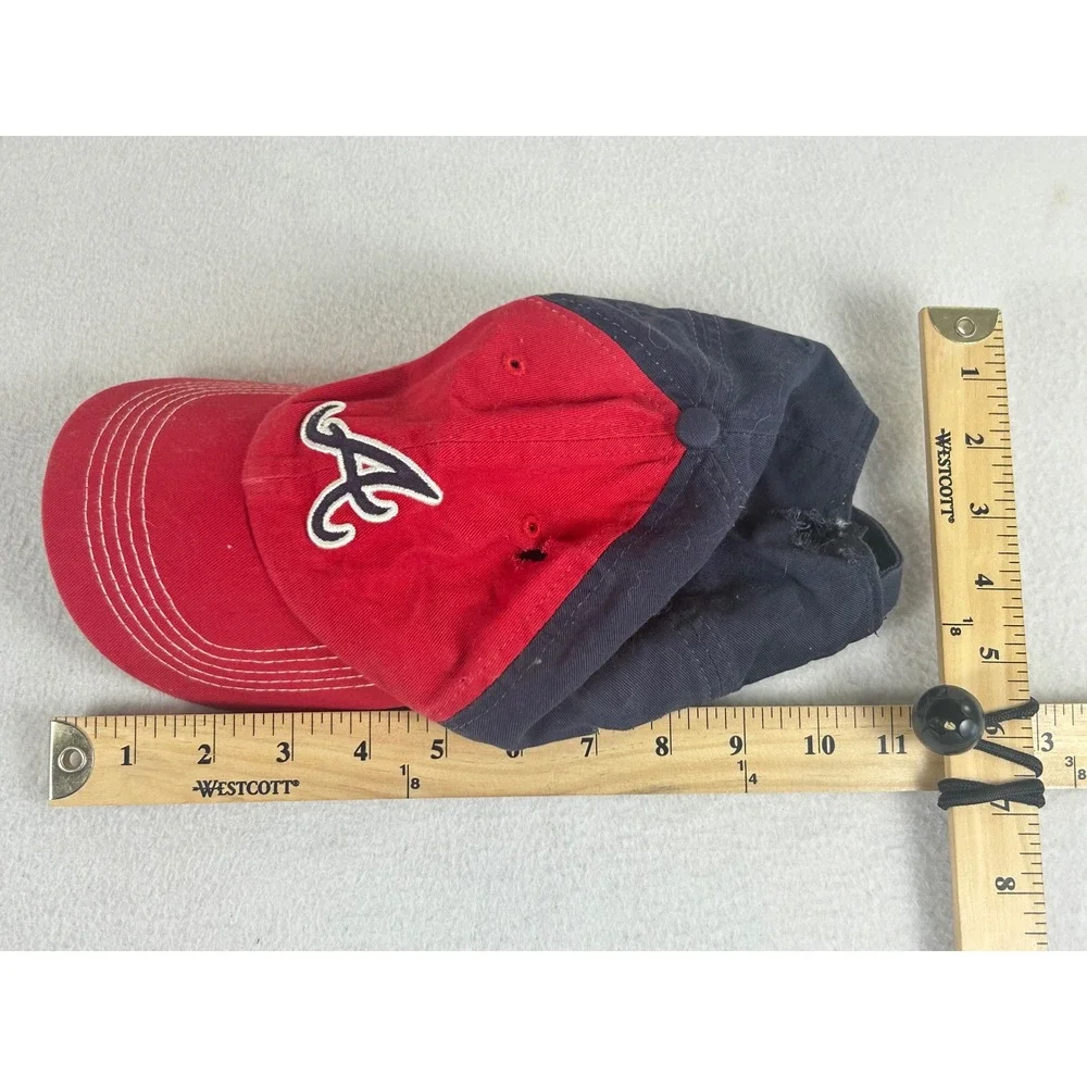 Fan Favorite Atlanta Braves Hat Kids One Size Red Navy Distressed Baseball Cap